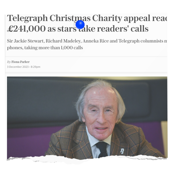 Telegraph Christmas Charity appeal reaches £241,000 as stars take readers' calls
