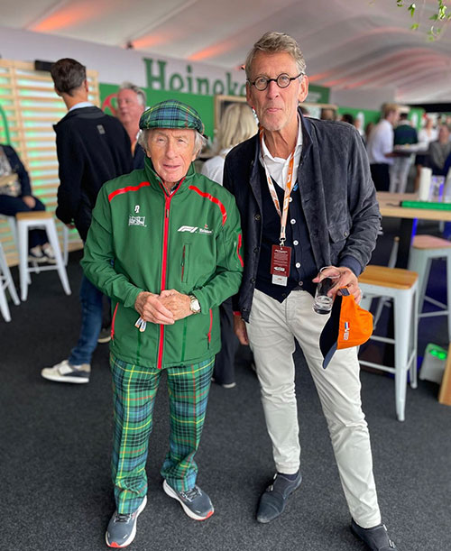 Sir Jackie Stewart with the Race Against Dementia Scientific Advisor and Chair of the World Dementia Council, Professor Philip Scheltens at the Amsterdam GP